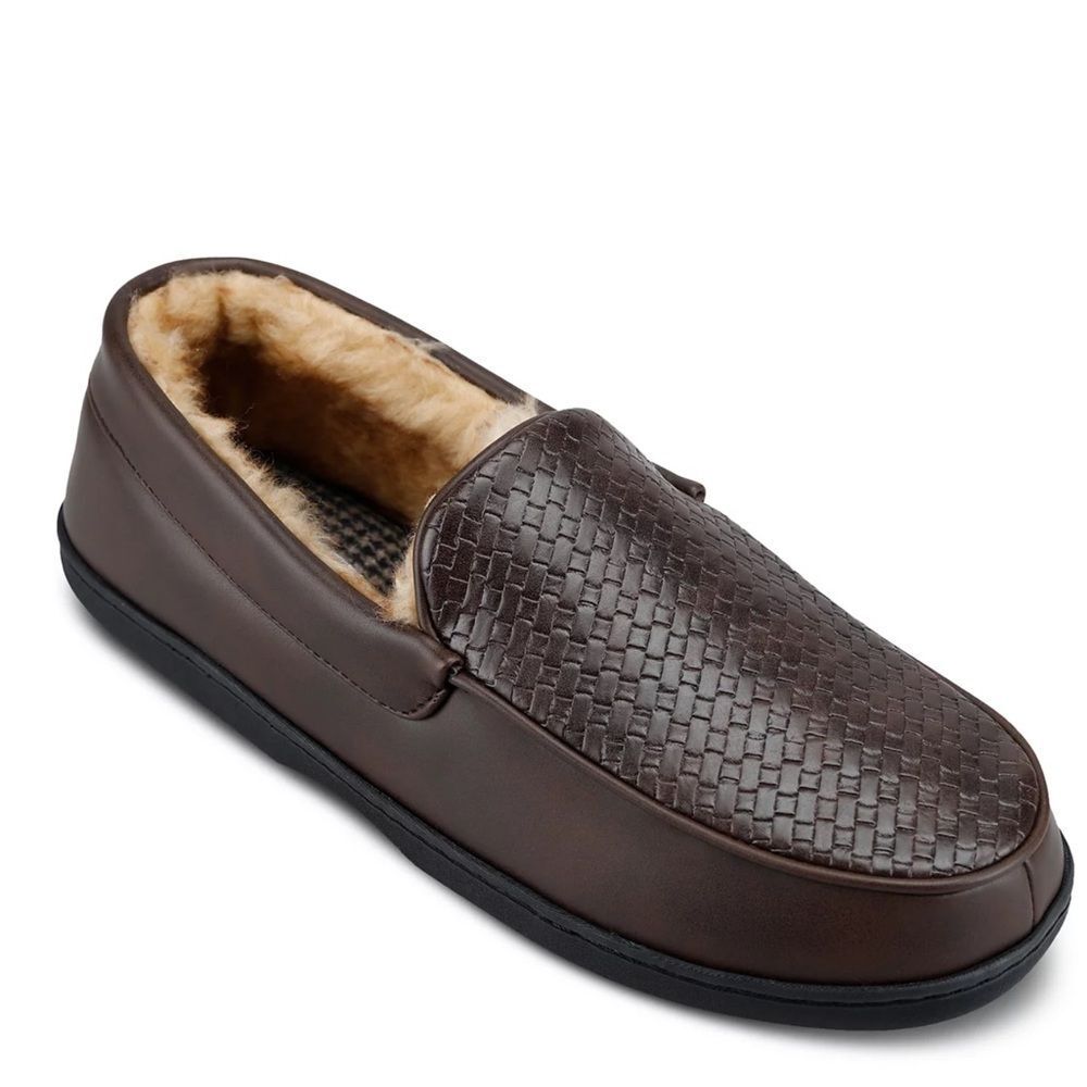 Haggar Men's Brown Leather Slippers